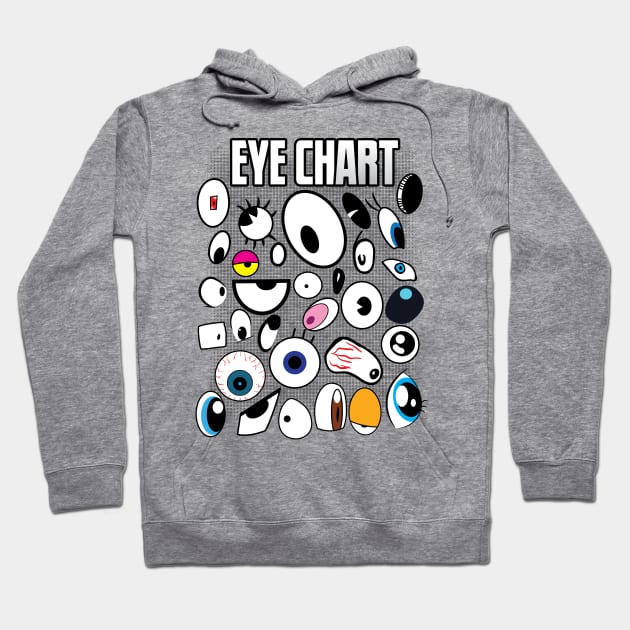 Eye Chart with Cartoon Eyes Hoodie by eShirtLabs